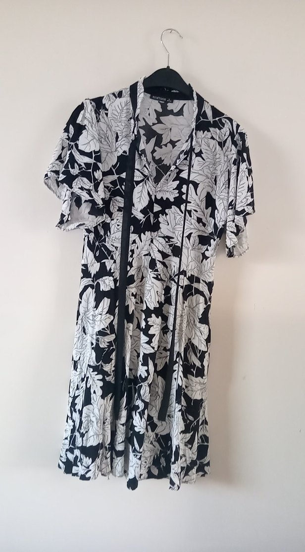 Gri Desenli Midi Kadın Elbise - Görsel 2