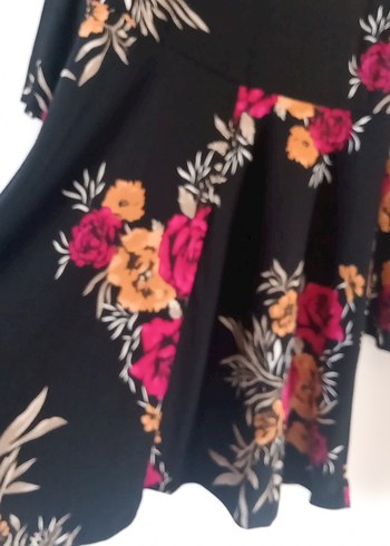 Çiçek Desenli Uzun kollu  Elbise XL beden - Görsel 5