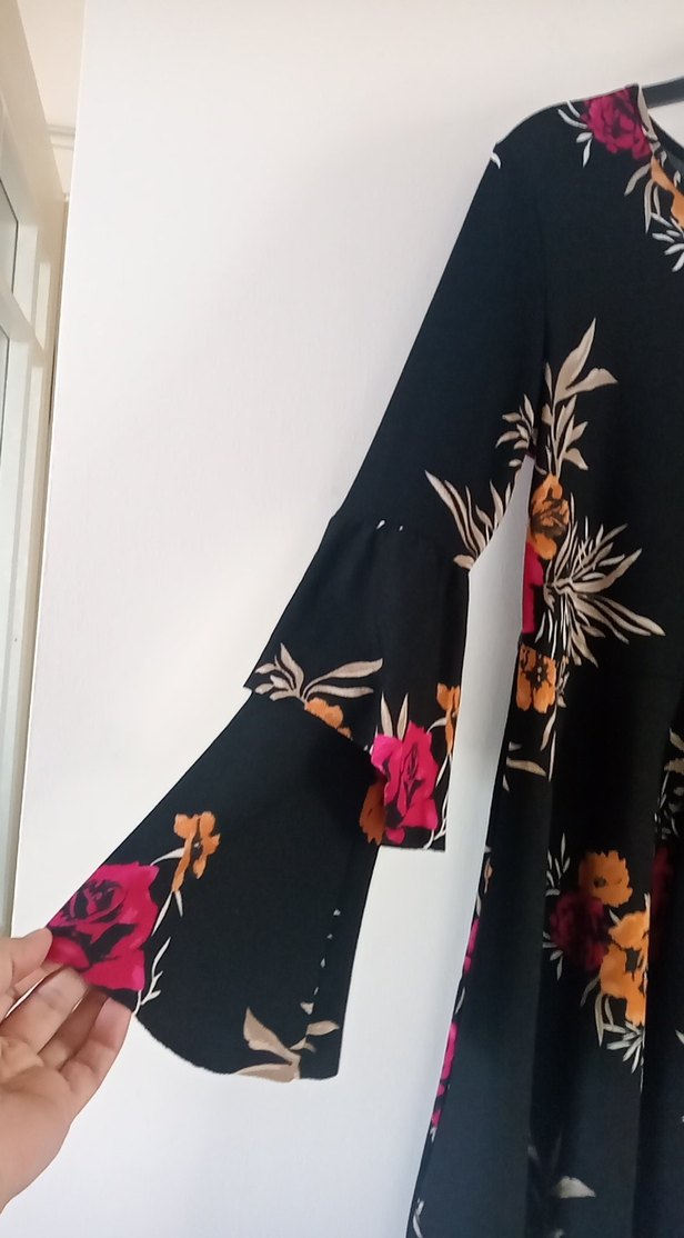 Çiçek Desenli Uzun kollu  Elbise XL beden - Görsel 2