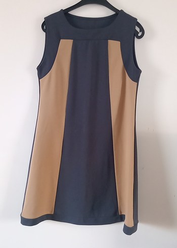 ikiler marka  L beden Bej ve Gri Midi Kadın Elbise - Görsel 9