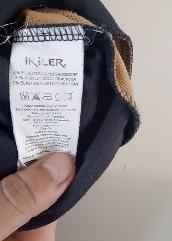 ikiler marka  L beden Bej ve Gri Midi Kadın Elbise - Görsel 5