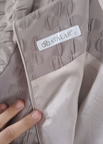 Bej Kısa Kollu Midi Keten Elbise - Görsel 8