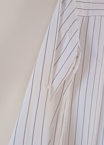 kahve Çizgili Uzun Kollu Gömlek - Görsel 5