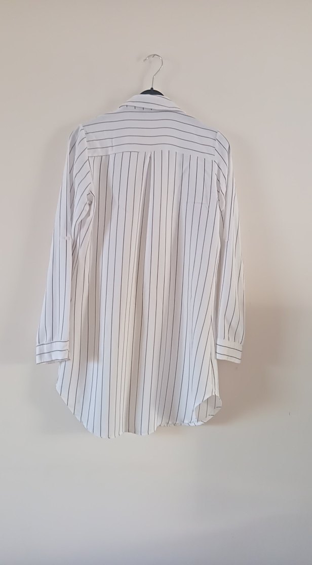 kahve Çizgili Uzun Kollu Gömlek - Görsel 4