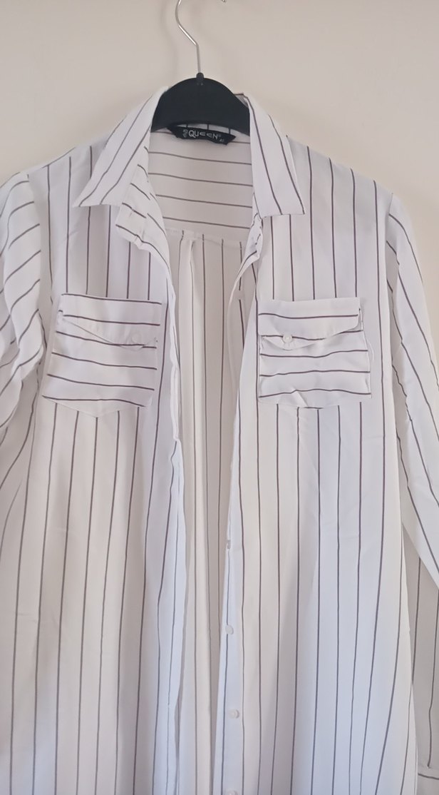 kahve Çizgili Uzun Kollu Gömlek - Görsel 2