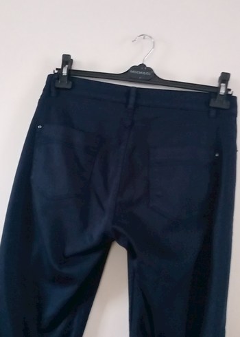 Lacivert Kadın Denim Pantolon Midi Boy - Görsel 6