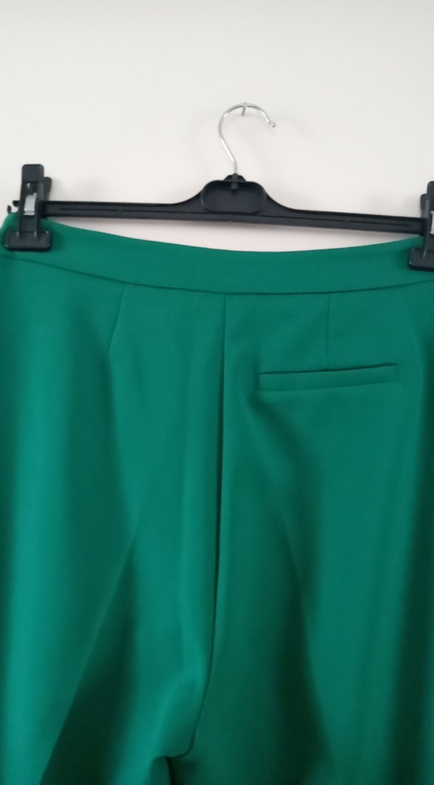 Yeşil Pilili Kadın Kumaş Pantolon - Görsel 5