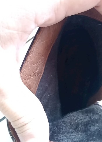 Kahverengi hakiki Deri Topuklu Kadın Bot - Görsel 6