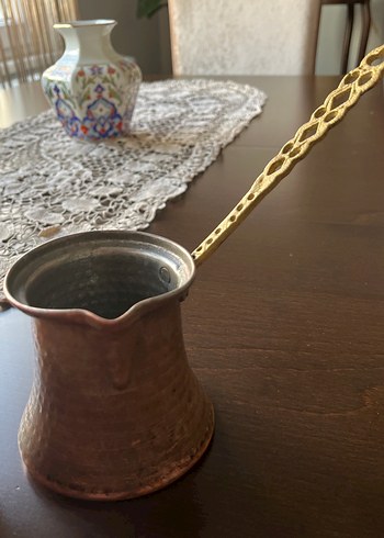 Parlak Altın Renkli Bakır Cezve
