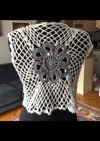 Örgü crop yelek - Görsel 3