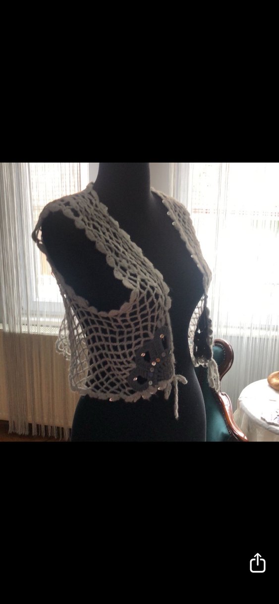 Örgü crop yelek - Görsel 5