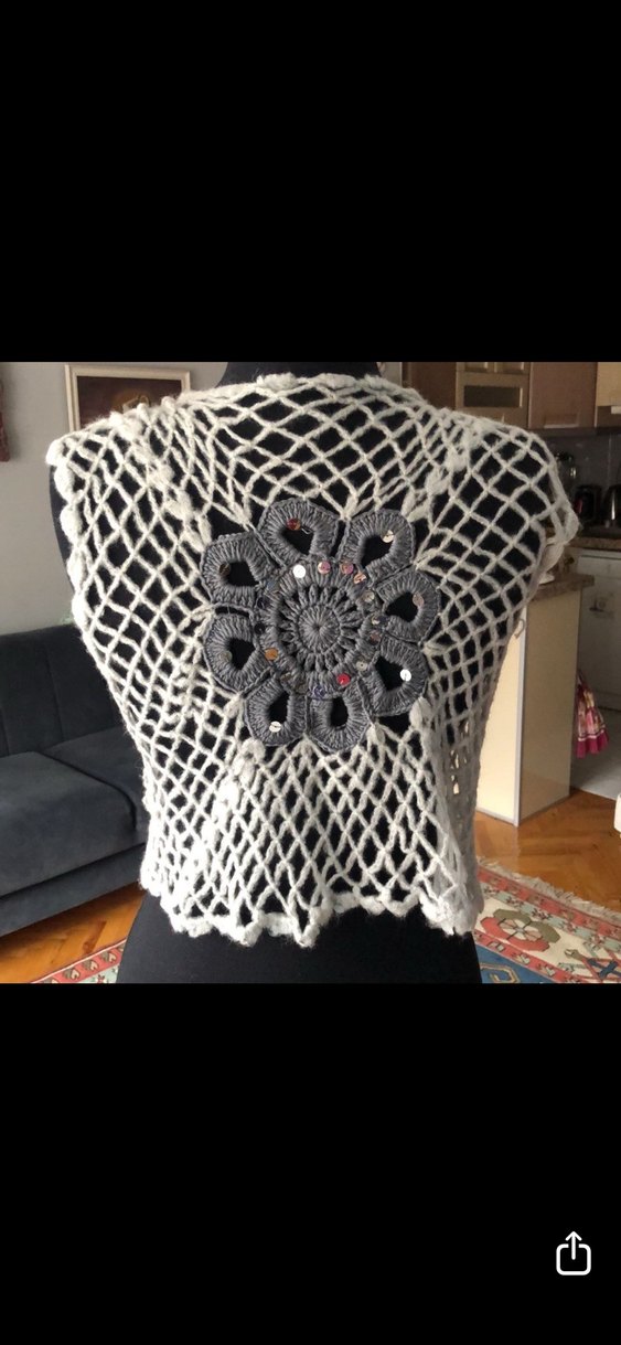 Örgü crop yelek - Görsel 3