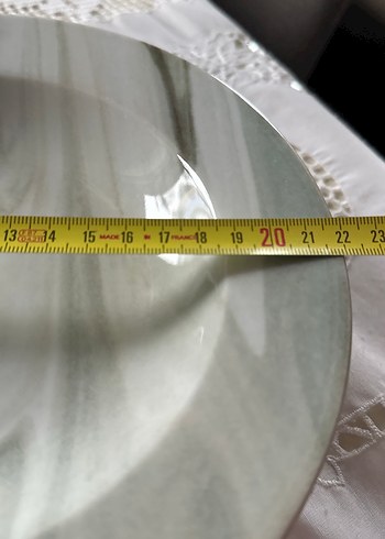 Porland yeşil gri desenli çukur Yemek tabağı - Görsel 2