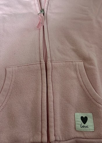 Hm Kız Çocuk Pembe Kapüşonlu Fermuarlı Sweatshirt - Görsel 4