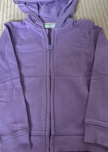 M&S Mor Fermuarlı Kız Sweatshirt - Görsel 2