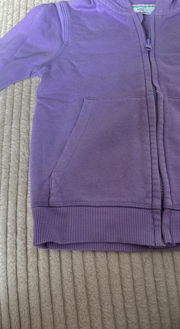 M&S Mor Fermuarlı Kız Sweatshirt - Görsel 3