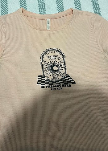 Bej Baskılı Bohem Tişörtü - Görsel 2