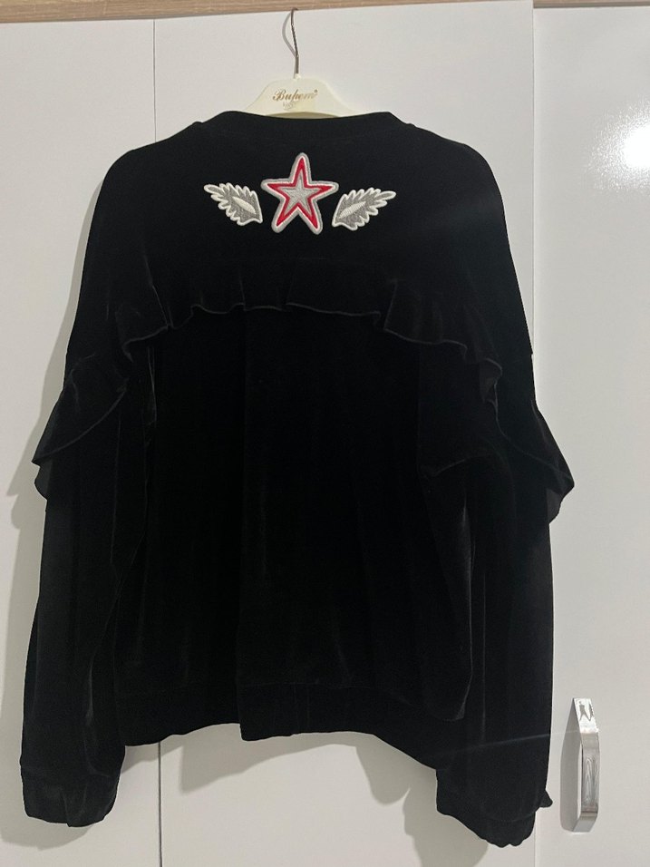 Siyah Nakışlı Püsküllü Kadın Ceket - Görsel 3