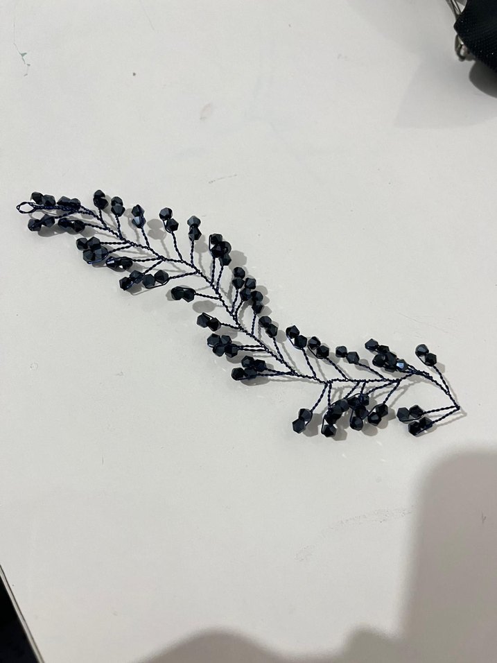 Siyah Boncuklu Minimalist Saç Aksesuarı - Görsel 2