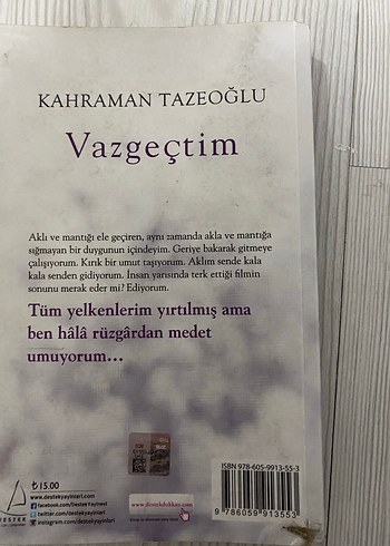 Vazgeçtim - Kahraman Tazeoğlu - Görsel 2