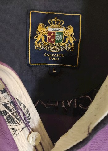 Uzun Kollu Mor Baskılı Erkek Polo Tişört - Görsel 3