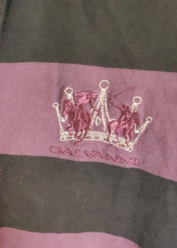 Uzun Kollu Mor Baskılı Erkek Polo Tişört - Görsel 5