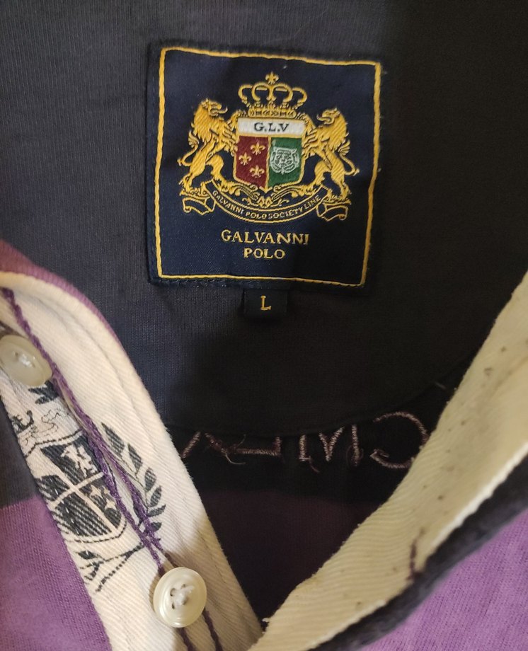 Uzun Kollu Mor Baskılı Erkek Polo Tişört - Görsel 3