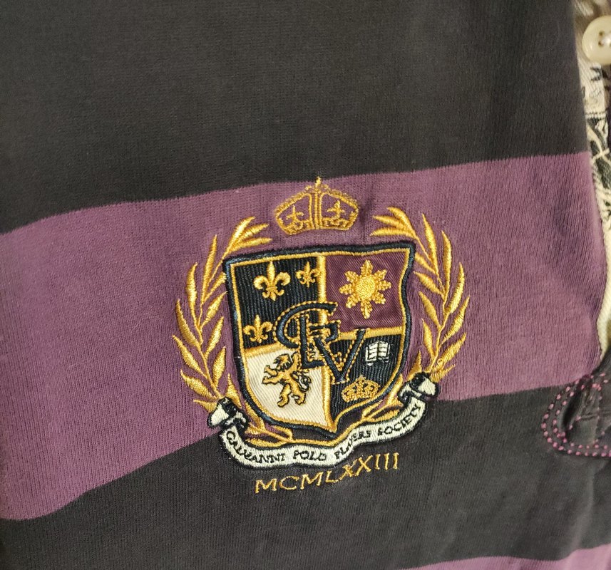 Uzun Kollu Mor Baskılı Erkek Polo Tişört - Görsel 4