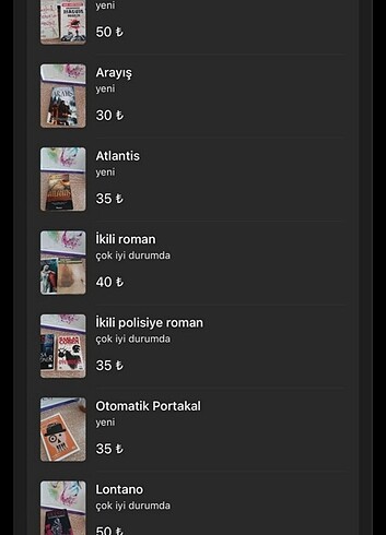 10 kitap 250 tl 