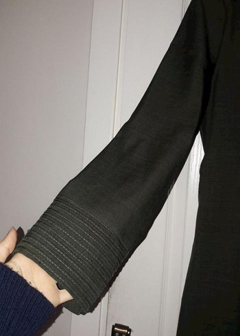 Düğmeli Uzun Siyah Kadın Elbise - Görsel 4