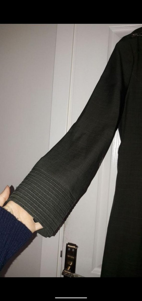 Düğmeli Uzun Siyah Kadın Elbise - Görsel 4