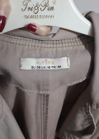 Bej Düğmeli Kadın Trençkot - Görsel 6