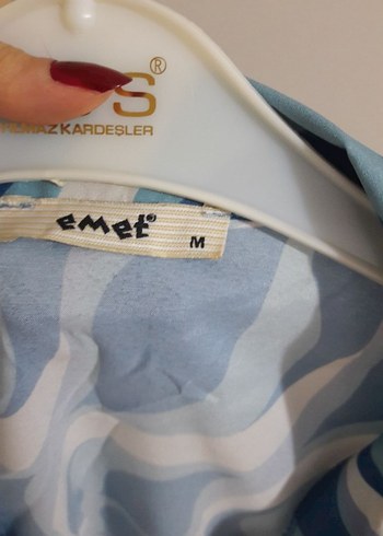 Mavi Bağlamalı Uzun Kollu Kadın Gömlek - Görsel 6