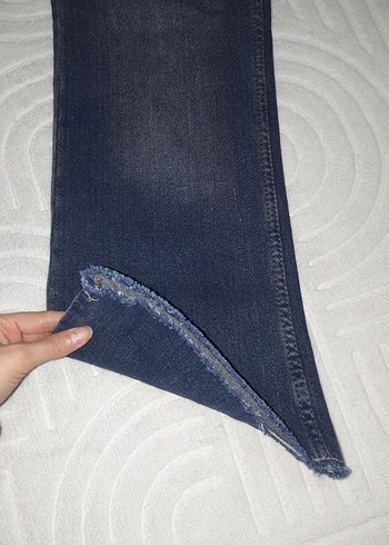 Lacivert Kadın Regular Fit Midi Kot Pantolon - Görsel 5