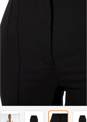 Siyah Kadın Midi Kumaş Pantolon - Görsel 3