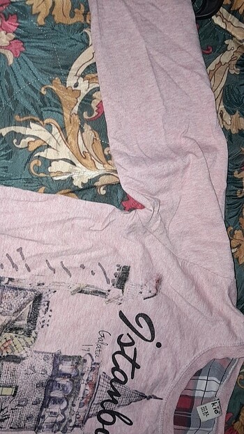xl Beden çeşitli Renk Pembe kolu kıyafet