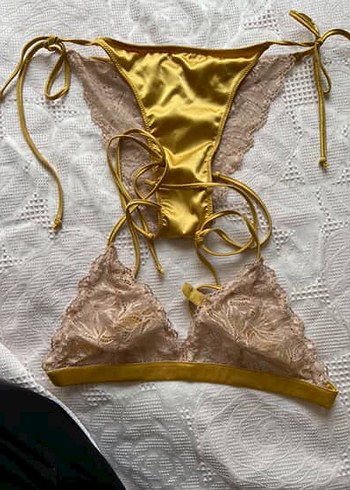 Sarı Nakışlı Bohem Bralet Takımı