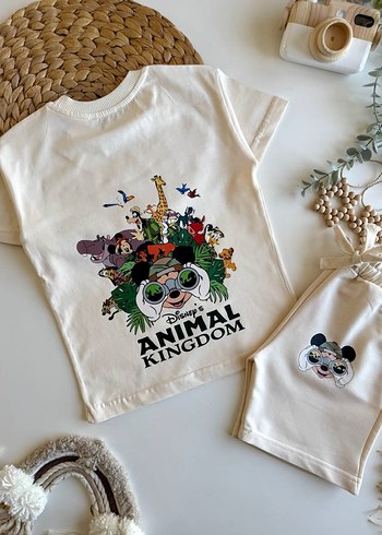Beyaz Disney Animal Kingdom Baskılı Kız Tişörtü