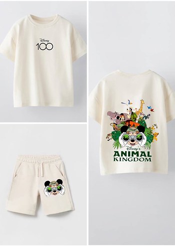 Diğer Beyaz Disney Animal Kingdom Baskılı Kız Tişörtü