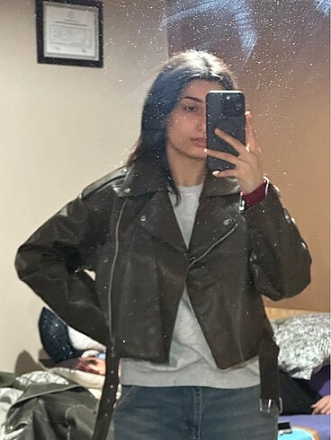 Oversize deri ceket