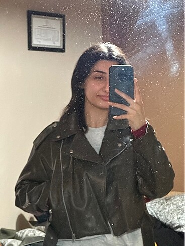 s Beden Oversize deri ceket