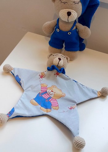 Mavi ve kahve rengi Peluş Oyuncak Ayıcık - Görsel 2