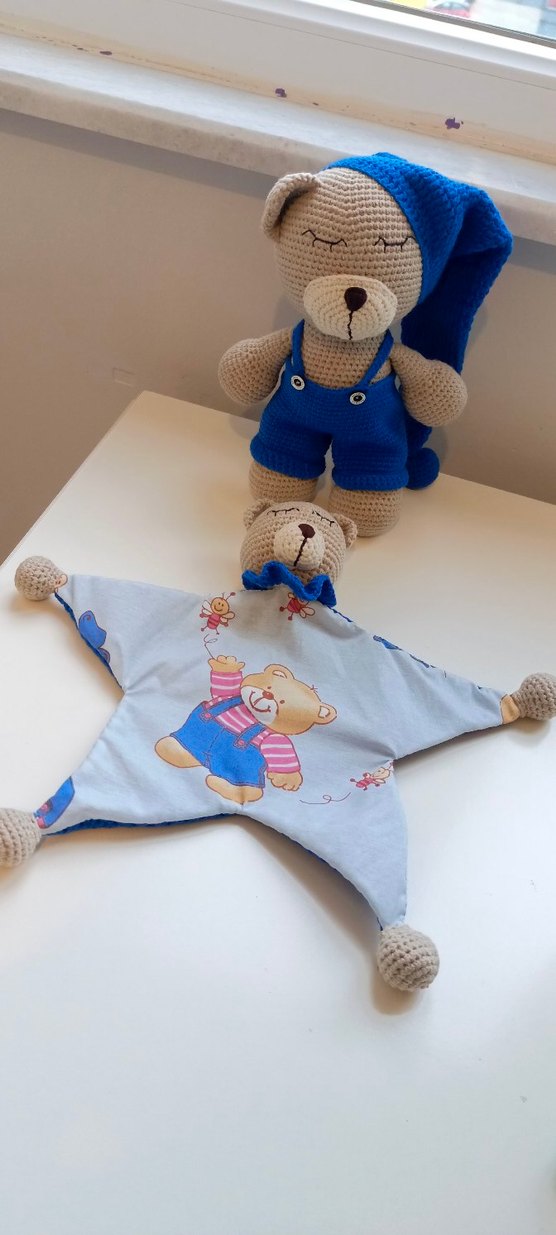 Mavi ve kahve rengi Peluş Oyuncak Ayıcık - Görsel 2