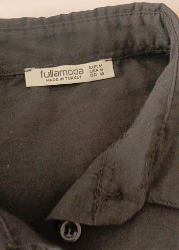 Düğmeli Siyah  Gömlek - Görsel 4