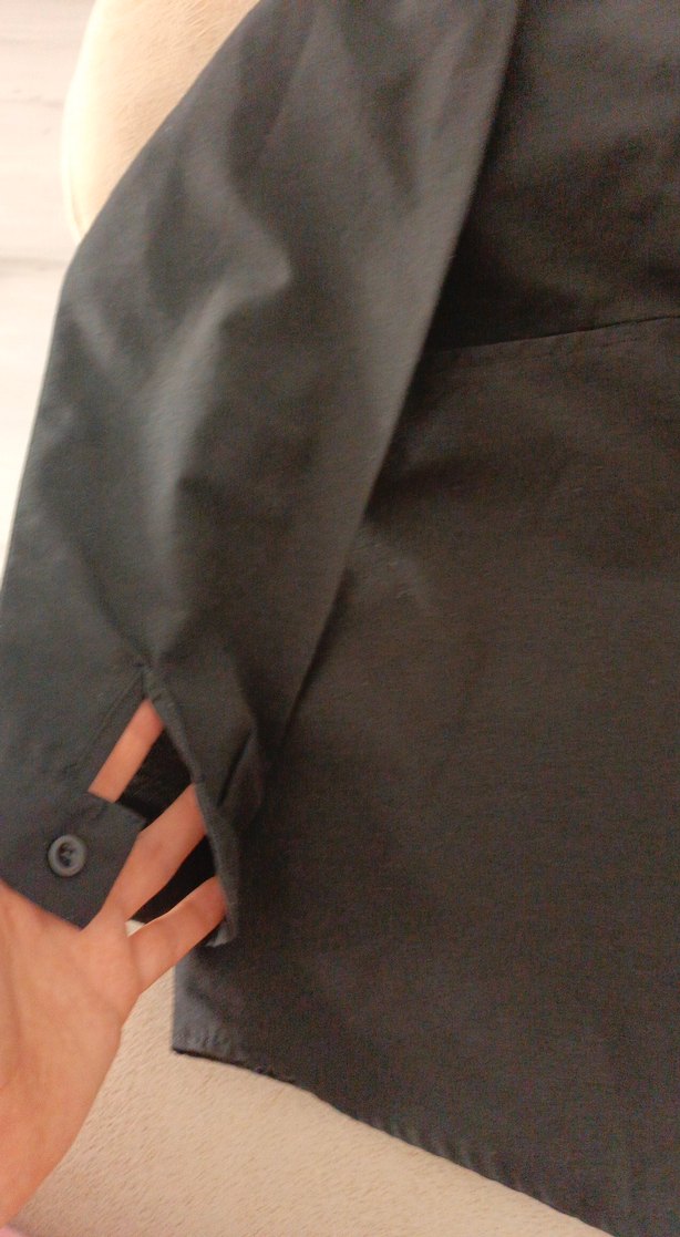 Düğmeli Siyah  Gömlek - Görsel 5