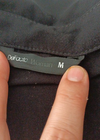 Düğmeli Siyah Kadın Gömlek - Görsel 5