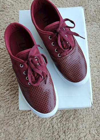 Limon Company Bordo Kadın Spor Ayakkabı Velcro Bantlı