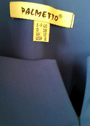 Uzun Kollu Koyu Mavi Abiye Elbise - Görsel 6