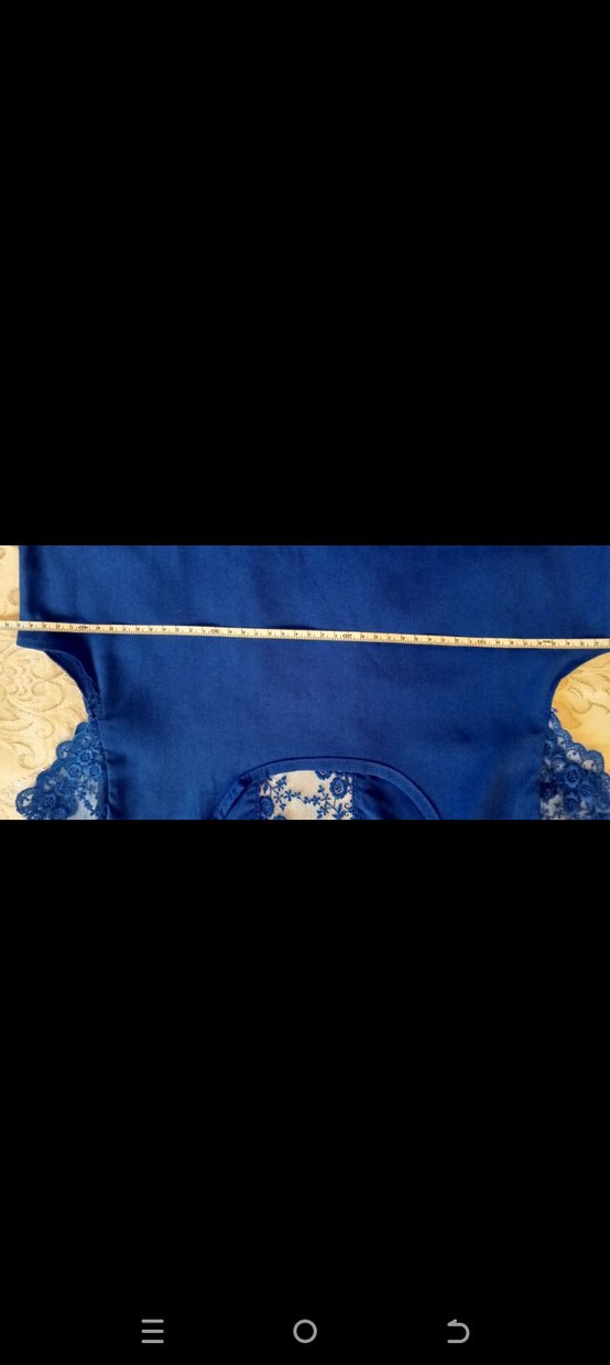 Dantel Detaylı Lacivert Kısa Kollu Bluz - Görsel 5