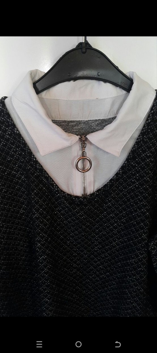 Gri Triko Tunik, Salaş Kesim, Uzun Kol - Görsel 2